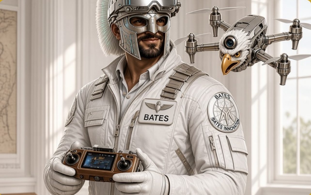 Mr. Bates with his eagle drone